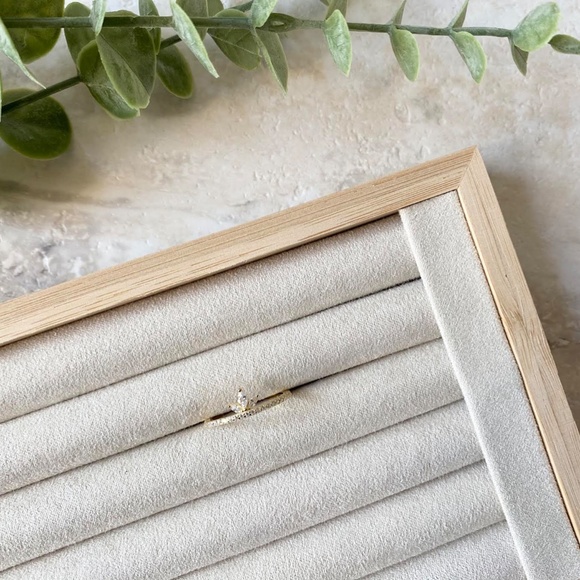 Dainty Lotus Flower 14k Gold Plated Ring Minimal Stacking Ring 925 Sterling Silv - Picture 4 of 4